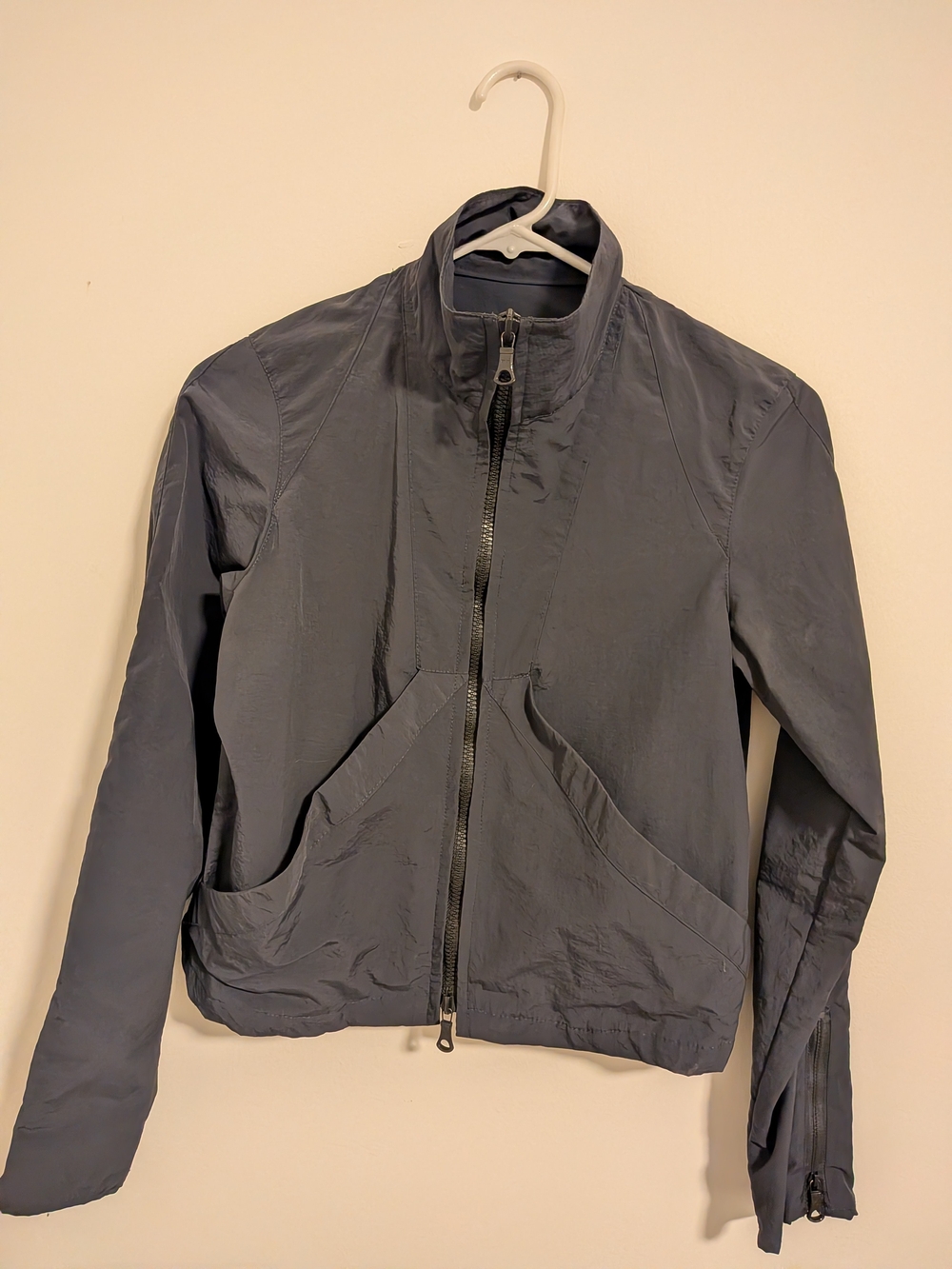 Mickey Brazil Navy Charcoal Nylon Zip Jacket | Made in England | Architectural